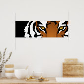 Tiger, wilde Katze auf schwarz Poster (Küche)