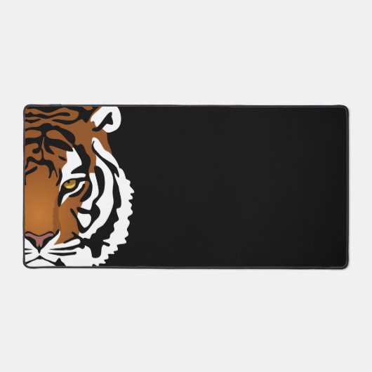 Tiger, wilde Katze auf schwarz Schreibtischunterlage (Vorderseite)