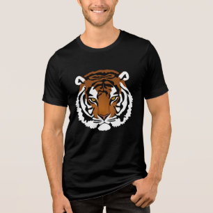 Tiger, wilde Katze auf schwarz Tri-Blend Shirt