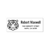 Tiger, Wildkatze Rücksendeadresse Gummistempel (Prägung)