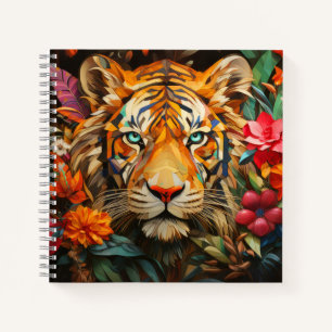 Tiger Wildlife Concept Abstrakt Colorful Wildlife Notizblock