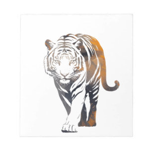 Tiger Wildlife Nature Illustration Silhouette Cool Notizblock
