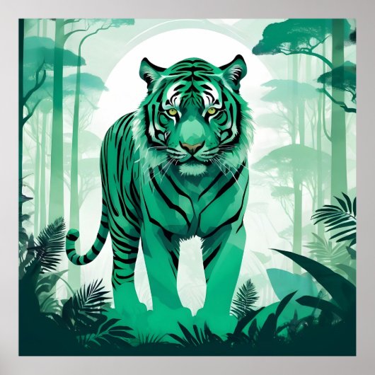 Tiger Wildtiere Natur-Wald Poster (Vorne)