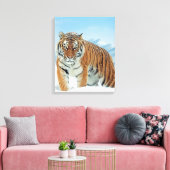 Tiger Winter Snow Mountains Natur Foto Leinwand (Insitu (Wohnzimmer))