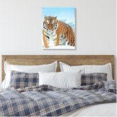 Tiger Winter Snow Mountains Natur Foto Leinwand (Insitu (Schlafzimmer))