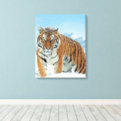 Tiger Winter Snow Mountains Natur Foto Leinwand (Insitu (Holzboden))