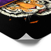 Tiger Witch Hat Funny Halloween Tiger Lover Whispe Poster (Ecke)