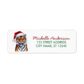 tiger with a Santa hat Christmas Return Address (Vorne)