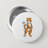 Tiger with Daisy Flower Button (Vorne & Hinten)