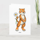 Tiger with Daisy Flower Karte (Rückseite)
