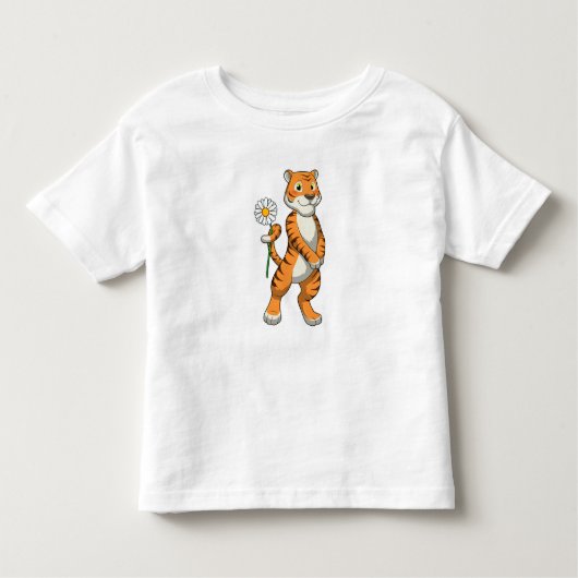Tiger with Daisy Flower Kleinkind T-shirt (Vorderseite)