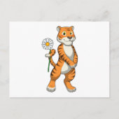 Tiger with Daisy Flower Postkarte (Vorderseite)