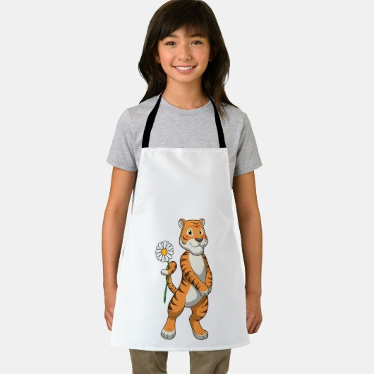 Tiger with Daisy Flower Schürze (Insitu)