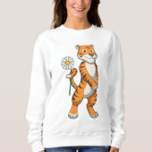 Tiger with Daisy Flower Sweatshirt (Vorderseite)