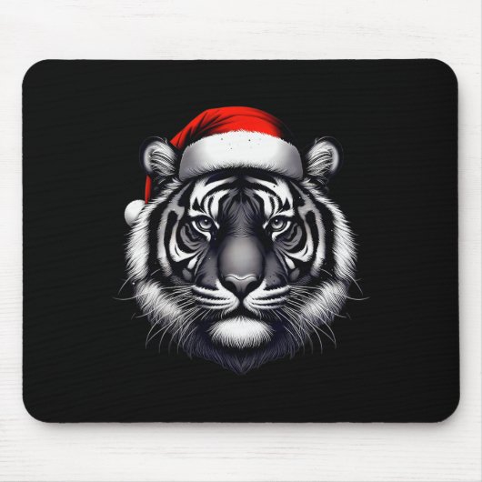 Tiger With Santa Hat Christmas Xmas Lover Zoo Keep Mousepad (Vorne)