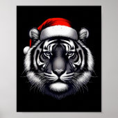 Tiger With Santa Hat Christmas Xmas Lover Zoo Keep Poster (Vorne)
