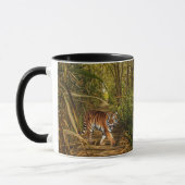 Tiger- Woodsphantasie-Baum-Bürsten-Tasse Tasse (Links)