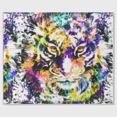 Tiger Wrapping Paper | Farbiger Tiger Geschenkpapier (Flach)