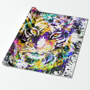Tiger Wrapping Paper Farbiger Tiger Geschenkpapier