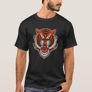 Tiger Wütend Große Katze Böser Bestie Raubtier Tie T-Shirt