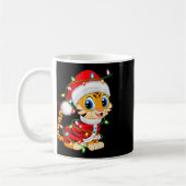 Tiger Xmas Licht Weihnachtskostüm Tiger Weihnachte Kaffeetasse (Links)