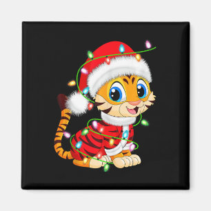 Tiger Xmas Licht Weihnachtskostüm Tiger Weihnachte Magnet