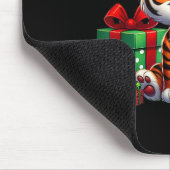 Tiger Xmas Lighting Weihnachtsmannmütze Tiger Weih Mousepad (Ecke)