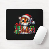 Tiger Xmas Lighting Weihnachtsmannmütze Tiger Weih Mousepad (Mit Mouse)