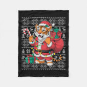 Tiger Xmas Sweater Style Ugly Santa Bengal Tiger C Fleecedecke (Vorderseite)
