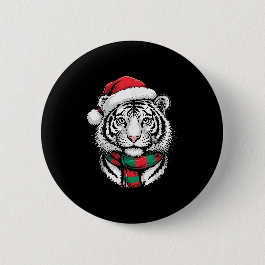 Tiger Xmas Weihnachtsmannmütze Weihnachtskostüme Button (Vorderseite)