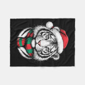 Tiger Xmas Weihnachtsmannmütze Weihnachtskostüme Fleecedecke (Vorderseite (Horizontal))