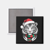 Tiger Xmas Weihnachtsmannmütze Weihnachtskostüme Magnet (Vorderseite/Rückseite)