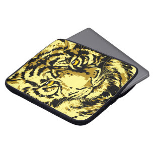 Tiger Yellow Farbenfrohe Tiger Beige Laptop-Box Laptopschutzhülle