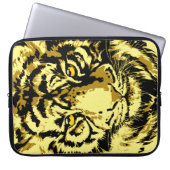 Tiger Yellow | Farbenfrohe Tiger Beige Laptop-Box Laptopschutzhülle (Vorderseite)