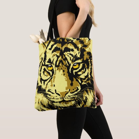 Tiger Yellow | Farbige Tiger Beige Tote Bag Tasche (Von Nahem)