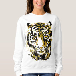 Tiger Yellow Sweatshirt - farbenfrohe Tigeroberflä