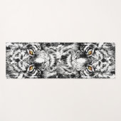 Tiger Yoga Mat Zeichnend Schwarz-Weiß - Große Katz Yogamatte (Vorderseite (Horizontal))