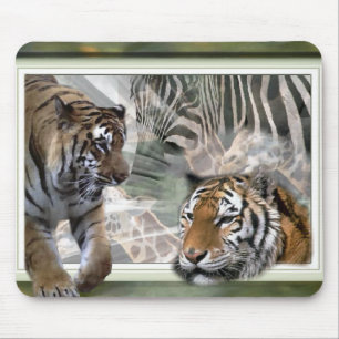 Tiger, Zebra, Giraffe, Liebesgeschenke Mousepad