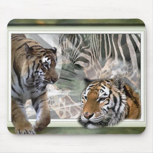 Tiger, Zebra, Giraffe, Liebesgeschenke Mousepad (Vorne)