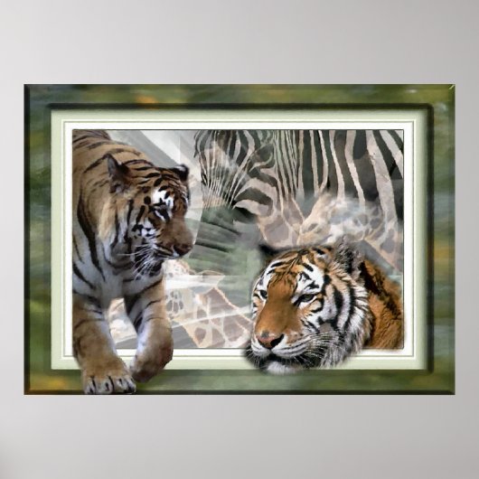 Tiger, Zebra, Giraffe, Liebesgeschenke Poster (Vorne)
