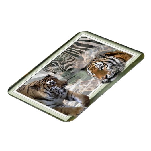 Tiger, Zebra, Giraffe, Urwald Magnet (Linke Seite)