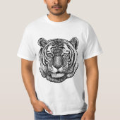 Tiger Zeichnend T-Shirt (Vorderseite)
