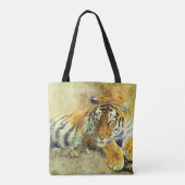Tiger Zeichnend Tasche (Rückseite)