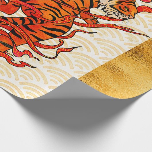 Tiger Zodiac, 2022 Chinesisches Neujahr Geschenkpapier (Ecke)