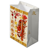 Tiger Zodiac, 2022 Chinesisches Neujahr Mittlere Geschenktüte (Vorderseite Schrägansicht)