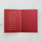 Tiger Zodiac & Sun Red Chinese New Year Test Holid Karte (Innenseite)