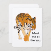 Tiger Zoo Geburtstagsparty Einladungen (Vorne/Hinten)