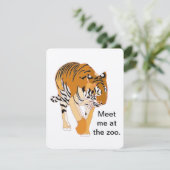 Tiger Zoo Geburtstagsparty Einladungen (Stehend Vorderseite)