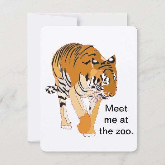 Tiger Zoo Geburtstagsparty Einladungen (Vorderseite)