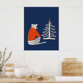 Tiger zu Weihnachten Gewartet Poster (Küche)